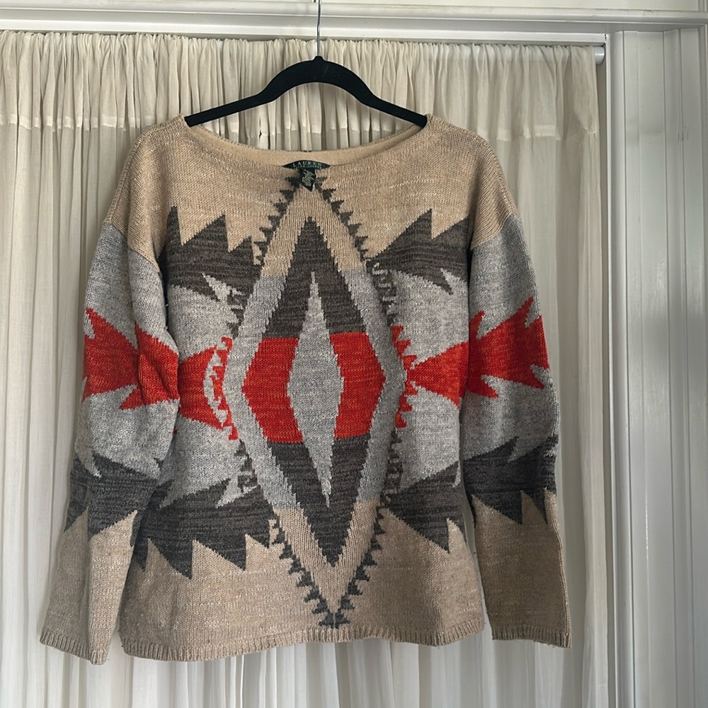 LAUREN by Ralph Lauren geometric sweater